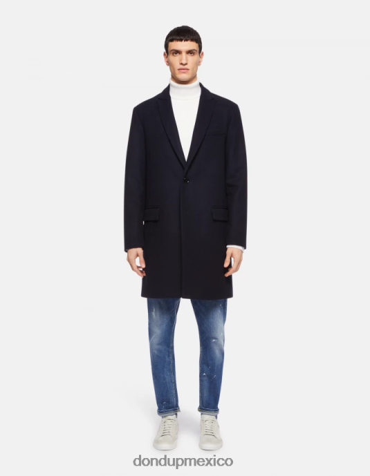 Azul marino DONDUP hombres abrigo de tela con botonadura simple vestir D0VXD911