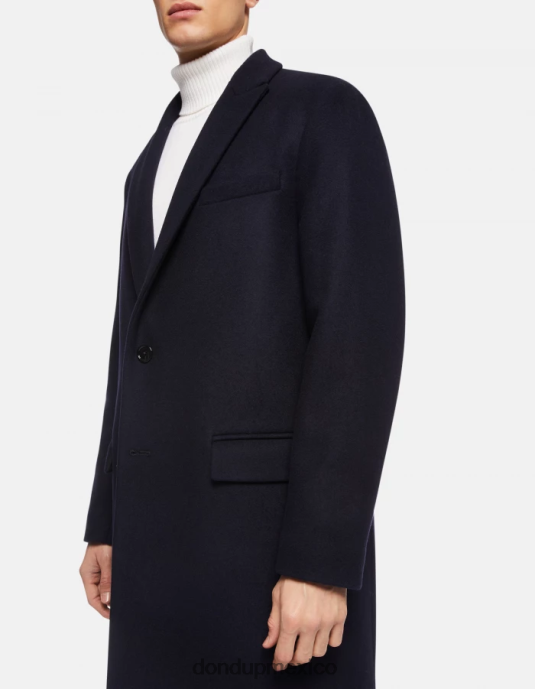 Azul marino DONDUP hombres abrigo de tela con botonadura simple vestir D0VXD911