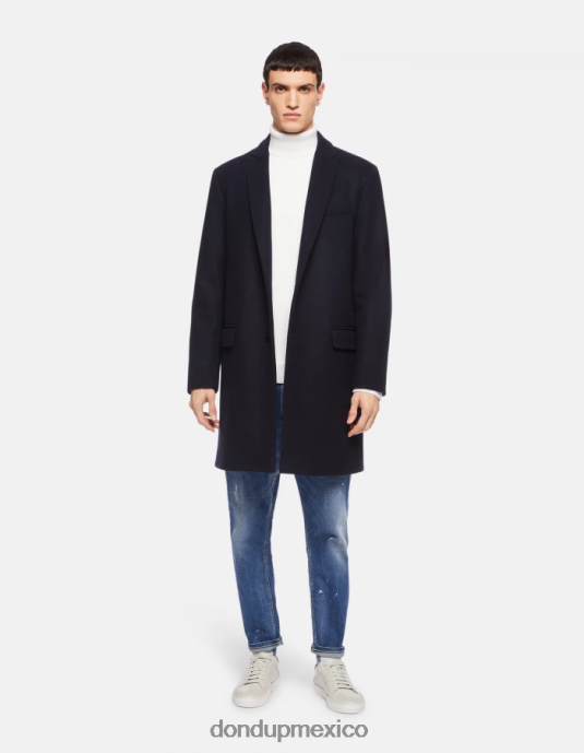 Azul marino DONDUP hombres abrigo de tela con botonadura simple vestir D0VXD911