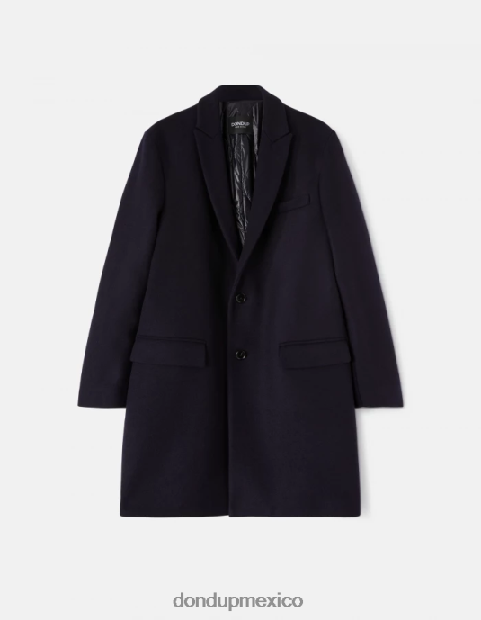 Azul marino DONDUP hombres abrigo de tela con botonadura simple vestir D0VXD911