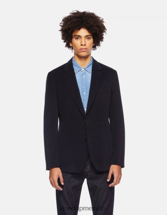 Azul marino DONDUP hombres blazer de algodón con botonadura simple vestir D0VXD927