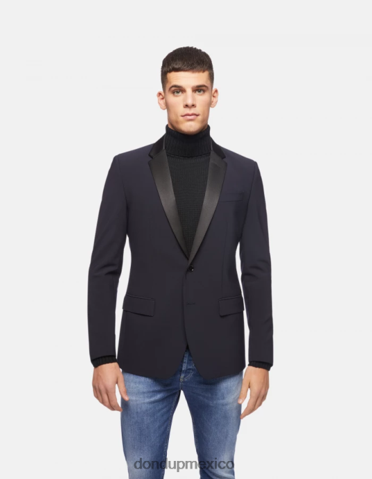 Azul marino DONDUP hombres blazer de lana con botonadura sencilla vestir D0VXD922