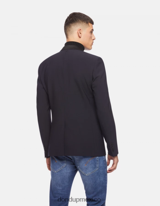 Azul marino DONDUP hombres blazer de lana con botonadura sencilla vestir D0VXD922