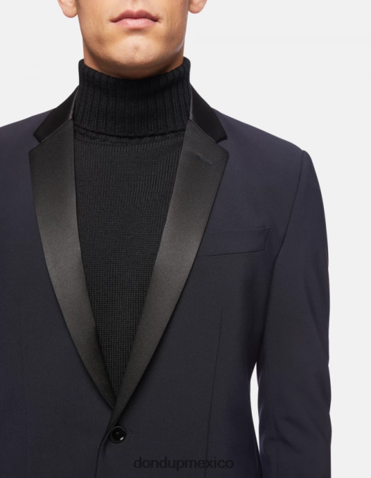 Azul marino DONDUP hombres blazer de lana con botonadura sencilla vestir D0VXD922