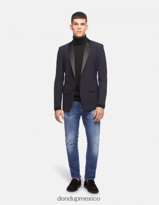 Azul marino DONDUP hombres blazer de lana con botonadura sencilla vestir D0VXD922