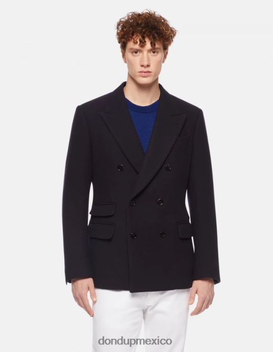 Azul marino DONDUP hombres blazer de tela con doble botonadura vestir D0VXD923