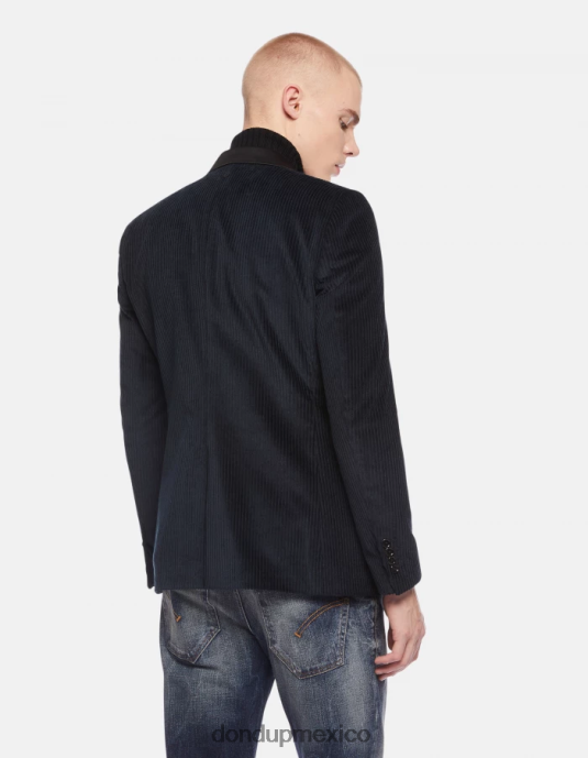 Azul marino DONDUP hombres blazer de terciopelo con botonadura simple vestir D0VXD924