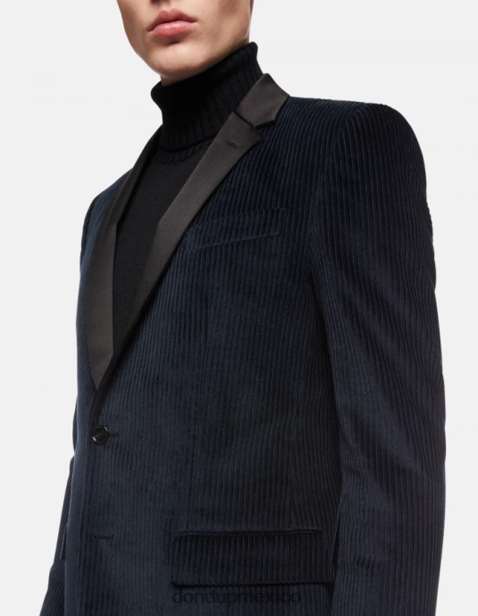 Azul marino DONDUP hombres blazer de terciopelo con botonadura simple vestir D0VXD924