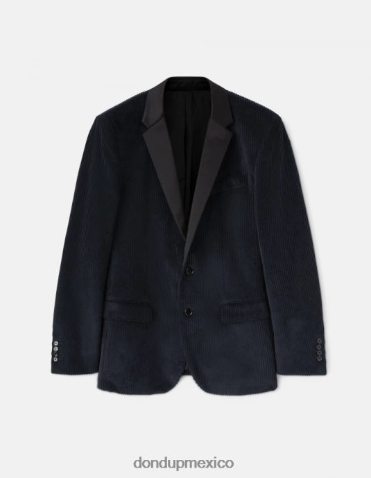 Azul marino DONDUP hombres blazer de terciopelo con botonadura simple vestir D0VXD924