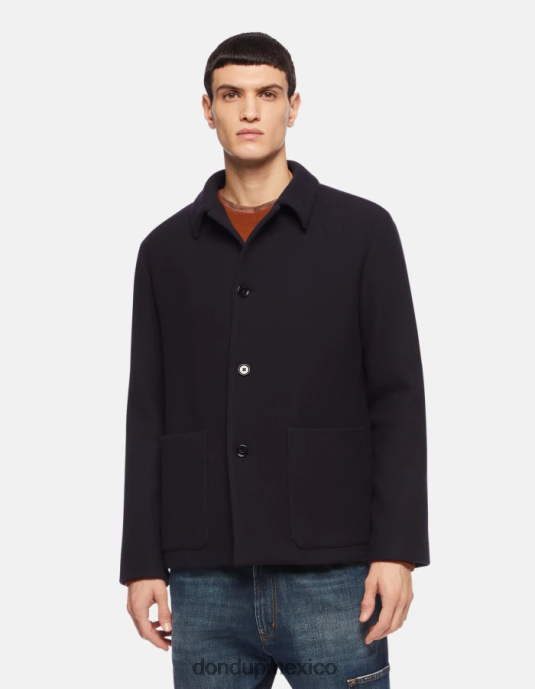 Azul marino DONDUP hombres chaqueta de tela con botonadura sencilla vestir D0VXD913
