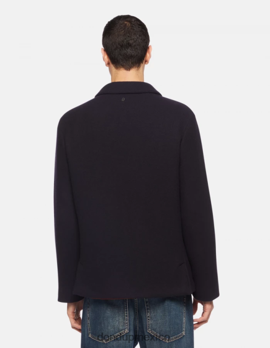 Azul marino DONDUP hombres chaqueta de tela con botonadura sencilla vestir D0VXD913