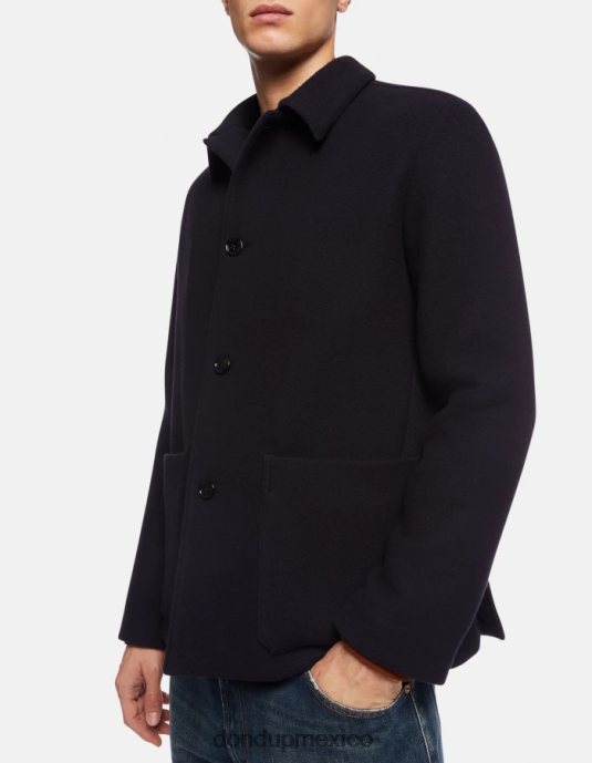 Azul marino DONDUP hombres chaqueta de tela con botonadura sencilla vestir D0VXD913