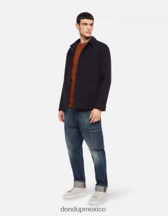 Azul marino DONDUP hombres chaqueta de tela con botonadura sencilla vestir D0VXD913