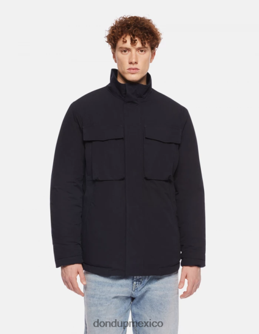 Azul marino DONDUP hombres chaqueta militar regular fit de tejido técnico vestir D0VXD908