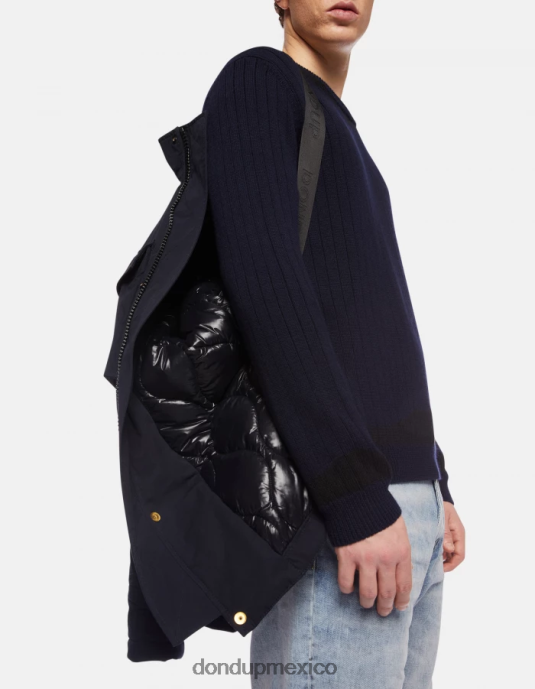 Azul marino DONDUP hombres chaqueta militar regular fit de tejido técnico vestir D0VXD908