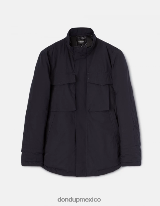 Azul marino DONDUP hombres chaqueta militar regular fit de tejido técnico vestir D0VXD908