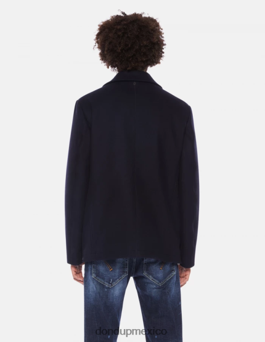 Azul marino DONDUP hombres chaquetón de tela con doble botonadura vestir D0VXD910