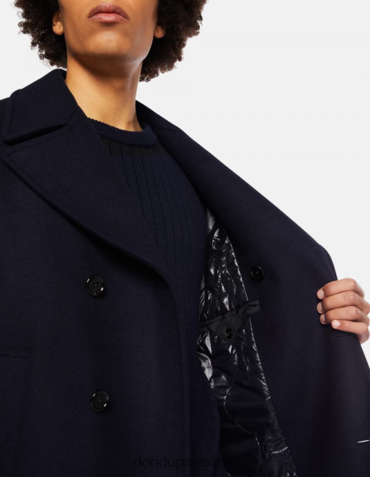 Azul marino DONDUP hombres chaquetón de tela con doble botonadura vestir D0VXD910