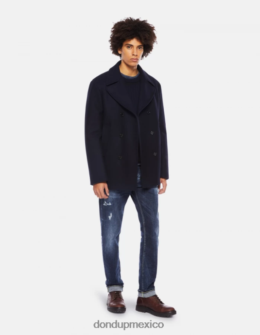 Azul marino DONDUP hombres chaquetón de tela con doble botonadura vestir D0VXD910
