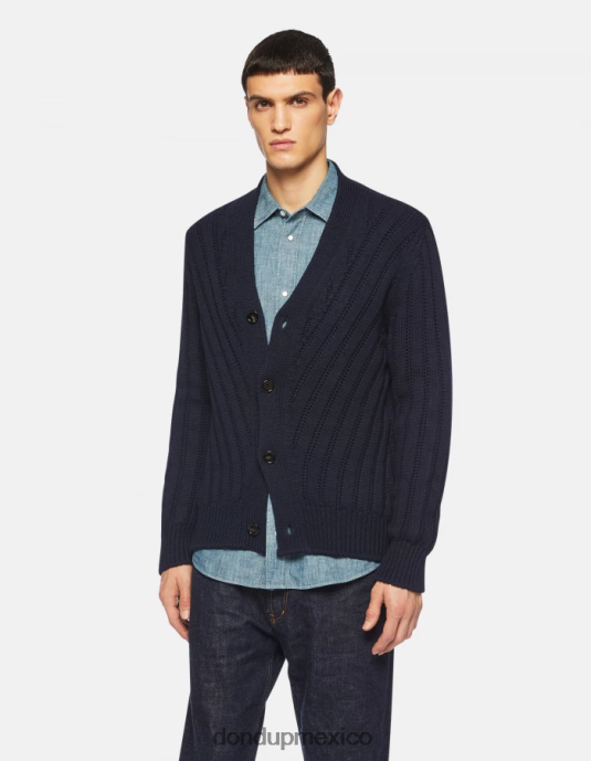 Azul marino DONDUP hombres cárdigan regular fit de lana vestir D0VXD881