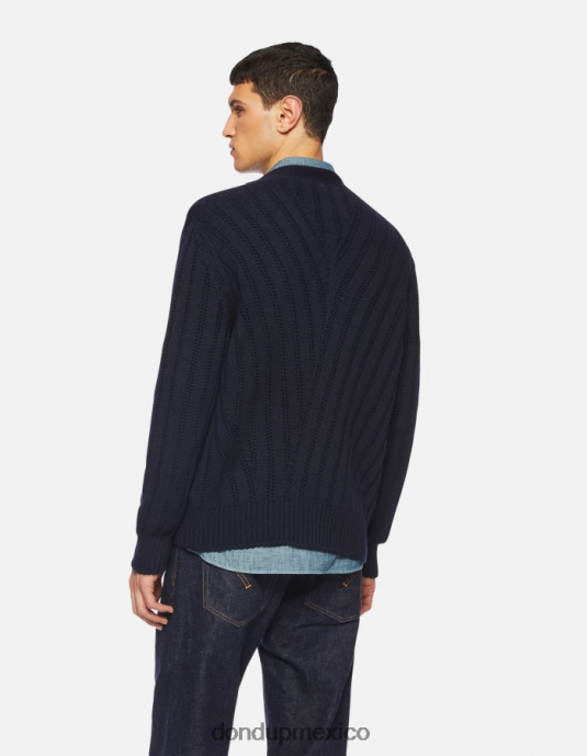 Azul marino DONDUP hombres cárdigan regular fit de lana vestir D0VXD881