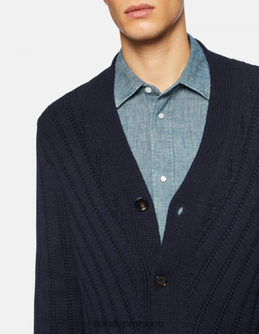 Azul marino DONDUP hombres cárdigan regular fit de lana vestir D0VXD881