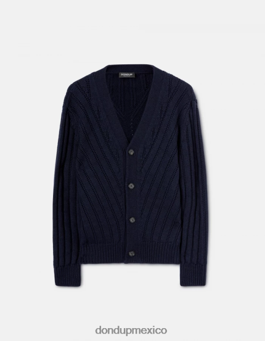Azul marino DONDUP hombres cárdigan regular fit de lana vestir D0VXD881