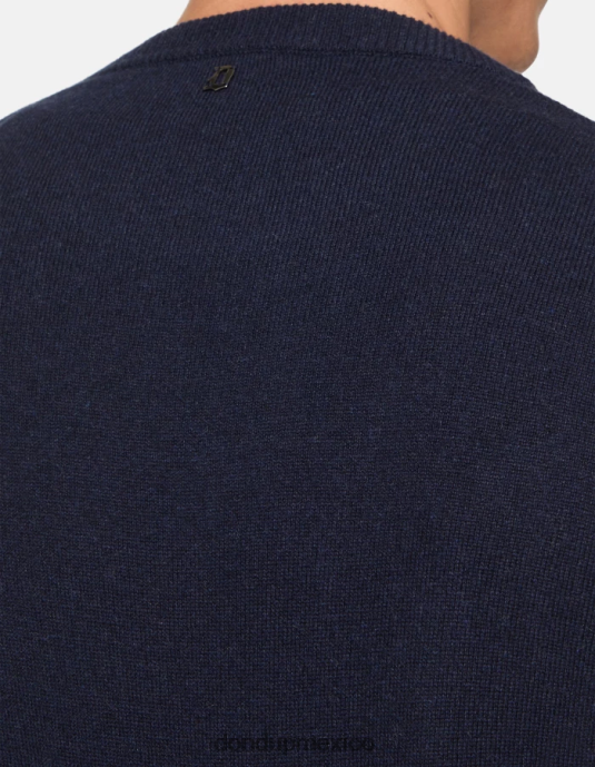 Azul marino DONDUP hombres jersey de cachemir y seda con cuello redondo vestir D0VXD870