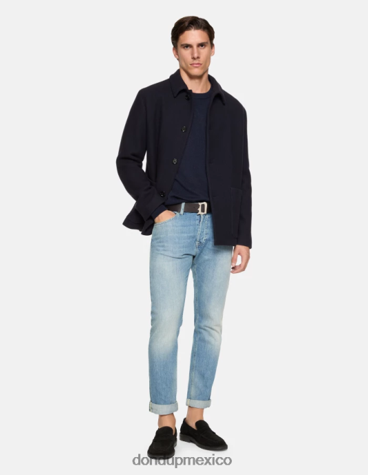Azul marino DONDUP hombres jersey de cachemir y seda con cuello redondo vestir D0VXD870