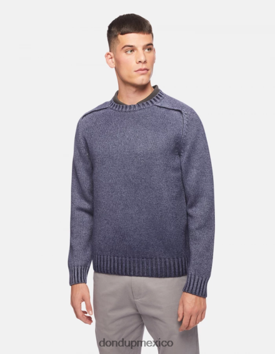 Azul marino DONDUP hombres jersey de lana con cuello redondo vestir D0VXD900