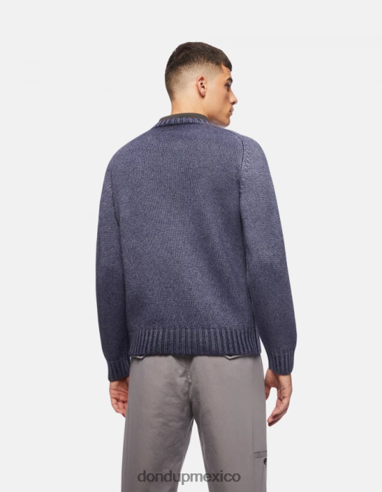 Azul marino DONDUP hombres jersey de lana con cuello redondo vestir D0VXD900