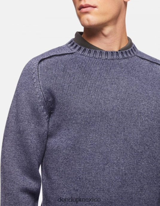 Azul marino DONDUP hombres jersey de lana con cuello redondo vestir D0VXD900