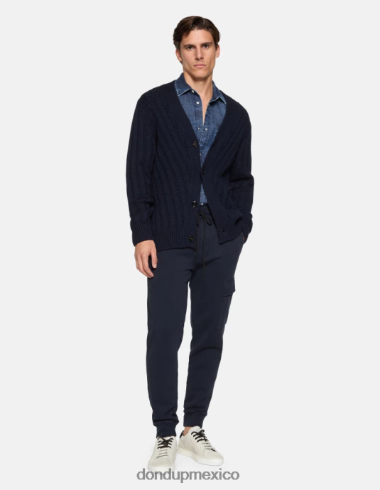 Azul marino DONDUP hombres joggers regular fit de lana vestir D0VXD703