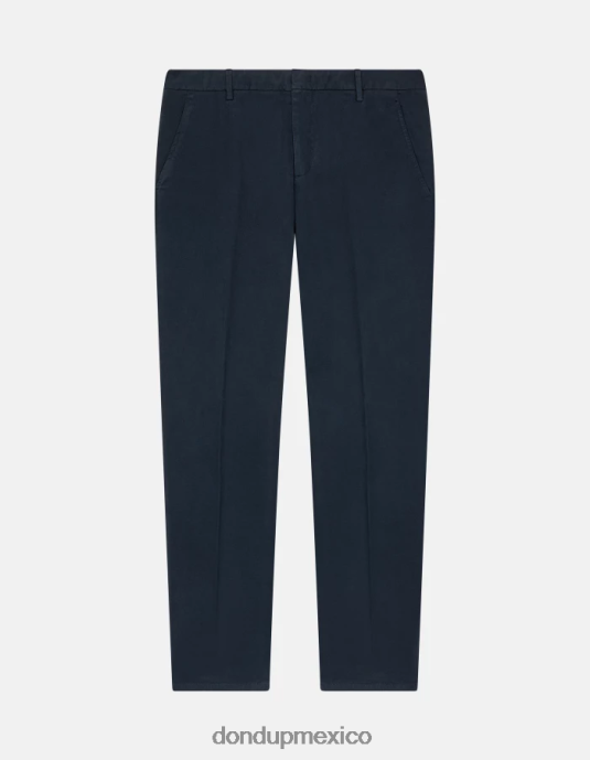 Azul marino DONDUP hombres pantalones Spiritissimo de algodón regular fit vestir D0VXD757