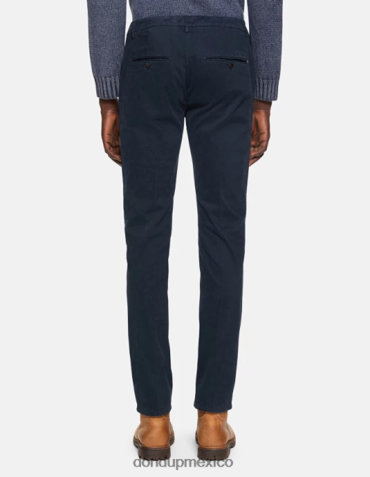Azul marino DONDUP hombres pantalones Spiritissimo de algodón regular fit vestir D0VXD757