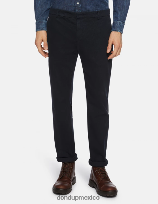 Azul marino DONDUP hombres pantalones Spiritissimo de algodón regular fit vestir D0VXD777