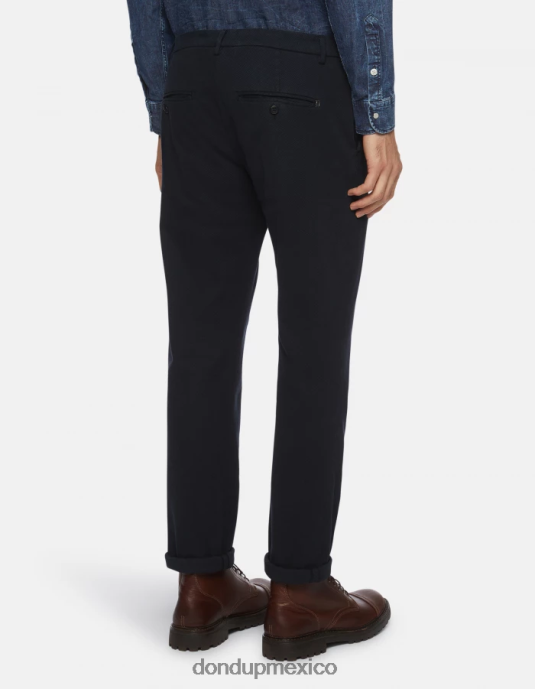 Azul marino DONDUP hombres pantalones Spiritissimo de algodón regular fit vestir D0VXD777