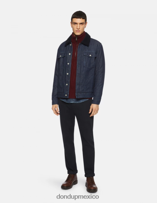Azul marino DONDUP hombres pantalones Spiritissimo de algodón regular fit vestir D0VXD777