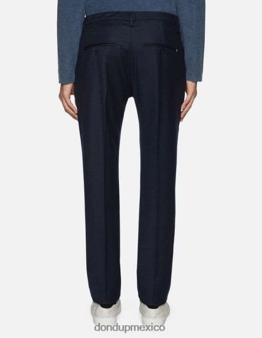 Azul marino DONDUP hombres pantalones Spiritissimo de franela regular fit vestir D0VXD678