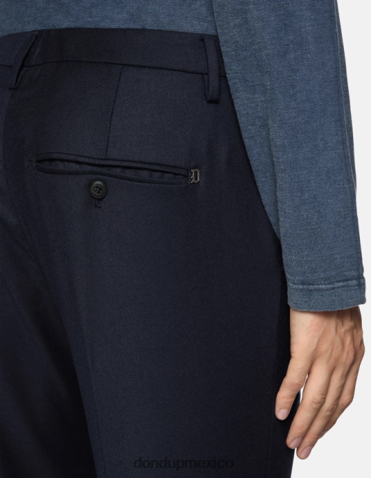 Azul marino DONDUP hombres pantalones Spiritissimo de franela regular fit vestir D0VXD678