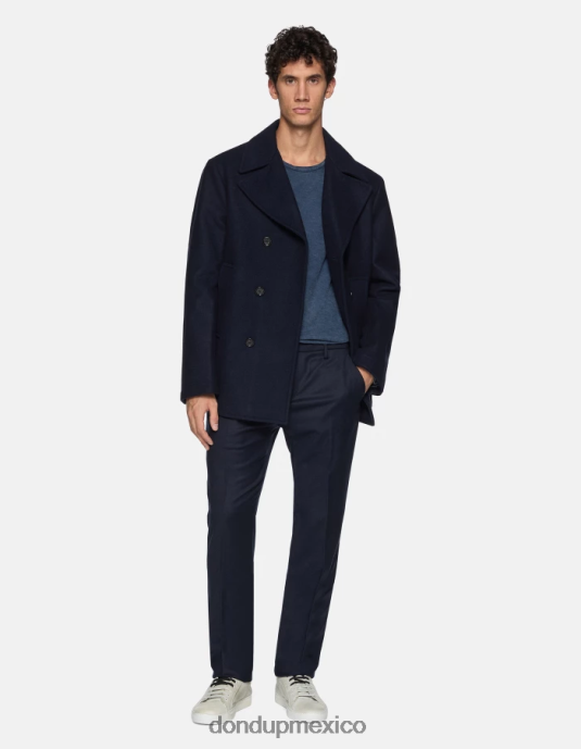 Azul marino DONDUP hombres pantalones Spiritissimo de franela regular fit vestir D0VXD678