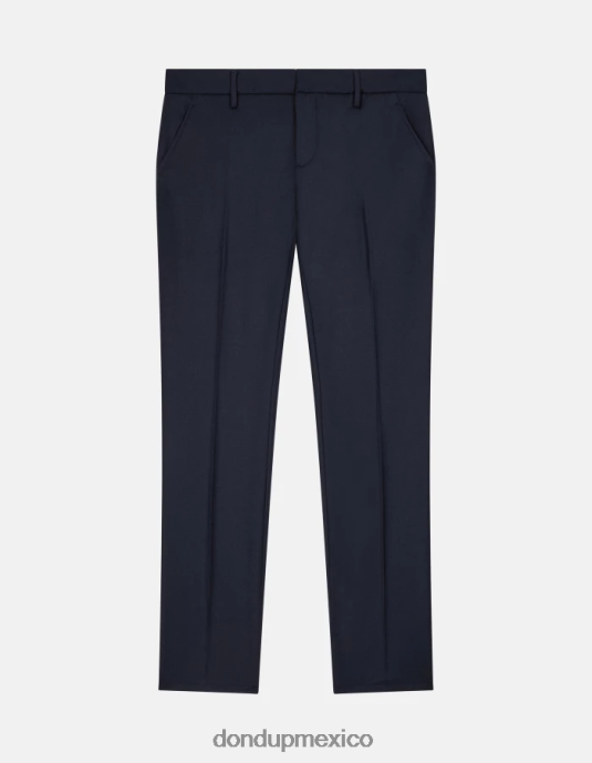 Azul marino DONDUP hombres pantalones Spiritissimo de franela regular fit vestir D0VXD678