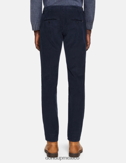 Azul marino DONDUP hombres pantalones Spiritissimo de terciopelo regular fit vestir D0VXD720