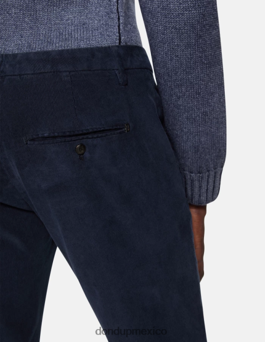 Azul marino DONDUP hombres pantalones Spiritissimo de terciopelo regular fit vestir D0VXD720