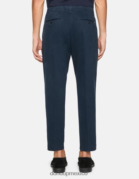 Azul marino DONDUP hombres pantalones ben carrot fit de algodón vestir D0VXD716