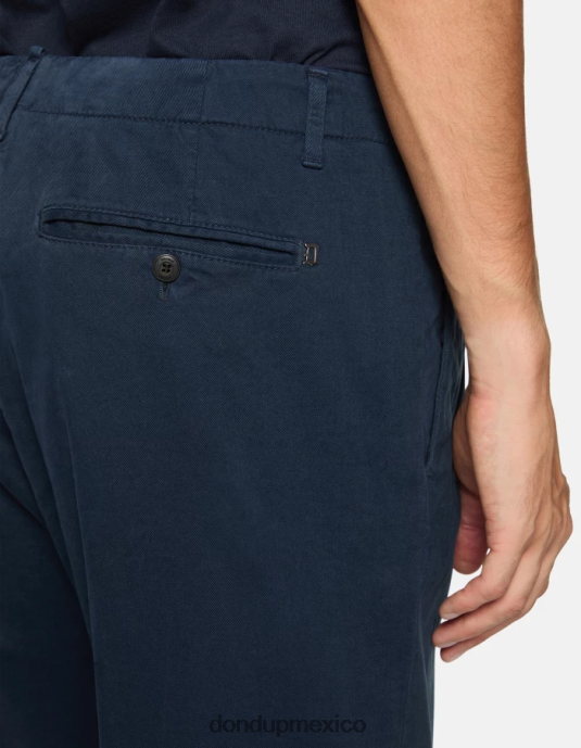 Azul marino DONDUP hombres pantalones ben carrot fit de algodón vestir D0VXD716