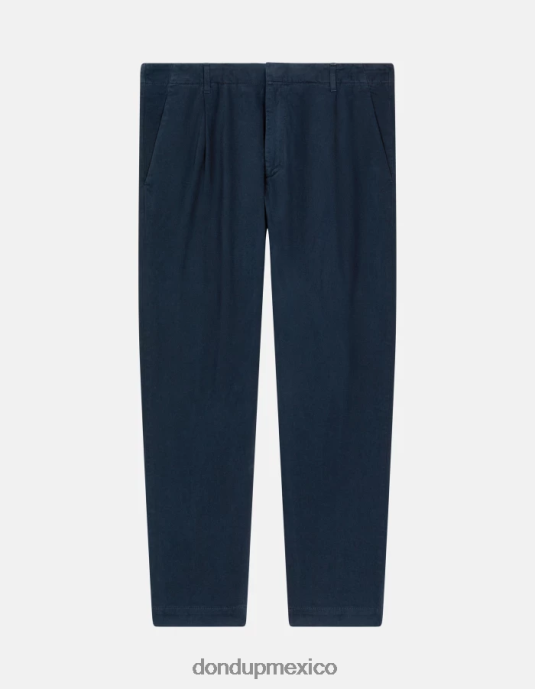 Azul marino DONDUP hombres pantalones ben carrot fit de algodón vestir D0VXD716