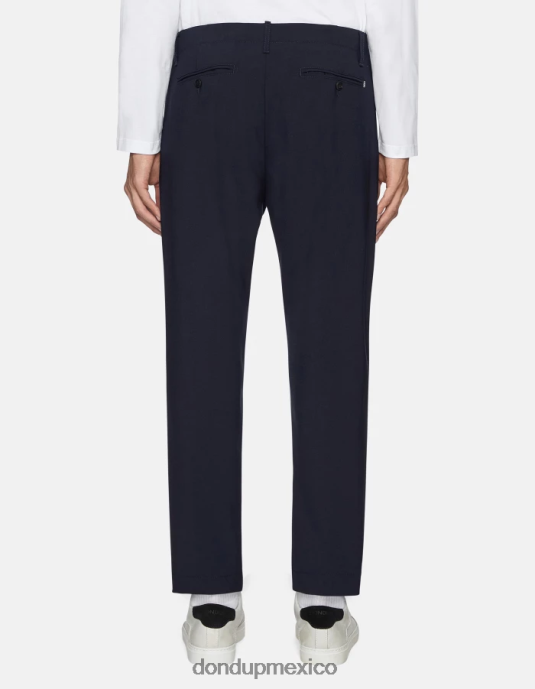 Azul marino DONDUP hombres pantalones ben carrot fit de lana vestir D0VXD707