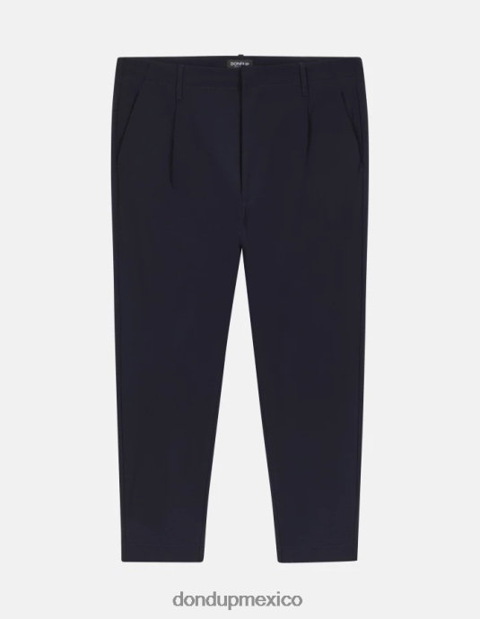 Azul marino DONDUP hombres pantalones ben carrot fit de lana vestir D0VXD707