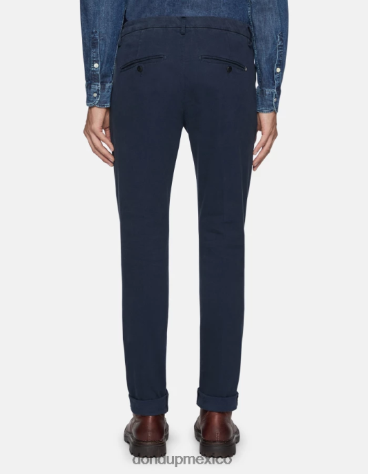 Azul marino DONDUP hombres pantalones gaubert slim fit de algodón con pinzas vestir D0VXD725